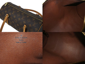 LOUIS VUITTON ルイヴィトン パピヨン26 ハンドバッグ M51366 モノグラム PVC レザー ブラウン ゴールド金具 美品 中古 4b002122