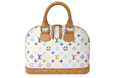 LOUIS VUITTON ルイヴィトン アルマPM ハンドバッグ M40443 モノグラム マルチカラー 村上隆 ホワイト ゴールド金具 新型 美品 中古 4b002123