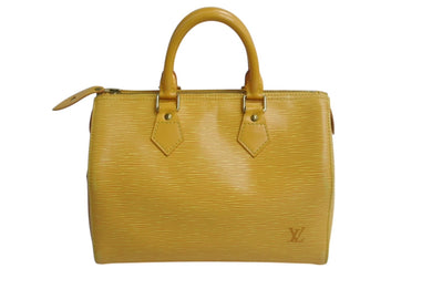 LOUIS VUITTON ルイヴィトン スピーディ25 ハンドバッグ ボストンバッグ M43019 エピレザー イエロー ゴールド金具 美品 中古 4b002127