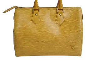 LOUIS VUITTON ルイヴィトン スピーディ25 ハンドバッグ ボストンバッグ M43019 エピレザー イエロー ゴールド金具 美品 中古 4b002127