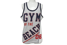 Load image into Gallery viewer, Dolce&amp;Gabbana ドルチェ&amp;ガッバーナ 1970’s Gym on the Beach 切り返し パッチワーク タンクトップ メンズ サイズ M グレー トリコカラー 美品 中古 4b002131