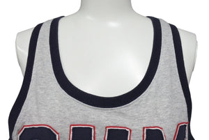 Dolce&Gabbana ドルチェ&ガッバーナ 1970’s Gym on the Beach 切り返し パッチワーク タンクトップ メンズ サイズ M グレー トリコカラー 美品 中古 4b002131