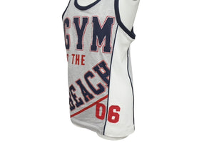 Dolce&Gabbana ドルチェ&ガッバーナ 1970’s Gym on the Beach 切り返し パッチワーク タンクトップ メンズ サイズ M グレー トリコカラー 美品 中古 4b002131