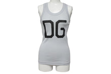 Load image into Gallery viewer, 新品未使用 DOLCE&amp;GABBANA ドルチェアンドガッバーナ DG ロゴ タンクトップ ライトグレー コットン HTJ27 サイズ38 中古 4b002132