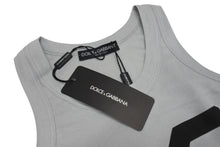 Load image into Gallery viewer, 新品未使用 DOLCE&amp;GABBANA ドルチェアンドガッバーナ DG ロゴ タンクトップ ライトグレー コットン HTJ27 サイズ38 中古 4b002132