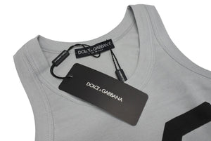 新品未使用 DOLCE&GABBANA ドルチェアンドガッバーナ DG ロゴ タンクトップ ライトグレー コットン HTJ27 サイズ38 中古 4b002132