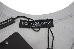 新品未使用 DOLCE&GABBANA ドルチェアンドガッバーナ DG ロゴ タンクトップ ライトグレー コットン HTJ27 サイズ38 中古 4b002132