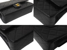 Load image into Gallery viewer, 極美品 CHANEL シャネル マトラッセ25 Wフラップ Wチェーンショルダーバッグ 2番台 ラムスキン ココマーク ブラック ゴールド金具 中古 4b002135