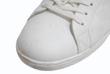 Load image into Gallery viewer, LOUIS VUITTON ルイヴィトン ダミエローカットスニーカー ダミエキャンバス レザー ホワイト オレンジ サイズ9 美品 中古 4b002180