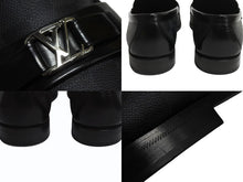 Load image into Gallery viewer, 極美品 LOUIS VUITTON ルイヴィトン ダミエグラフィットローファー 1A4OL4 レザー ブラック グレー サイズ9 中古 4b002184