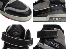 Load image into Gallery viewer, 極美品 LOUIS VUITTON ルイヴィトン LVトレイナー ハイカットスニーカー ヴァージル期 1A54IS ブラック グレー サイズ9 中古 4b002188
