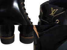 Load image into Gallery viewer, 新品同様 LOUIS VUITTON ルイヴィトン オーベルカンフライン モノグラム レザーブーツ ブラック サイズ9.5 中古 4b002190