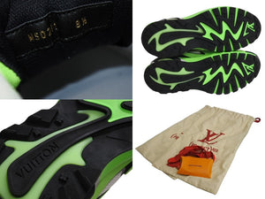 極美品 LOUIS VUITTON ルイヴィトン RunnerTatic ローカットスニーカー MS0291 ヴァージル期 グリーン マルチカラー サイズ8.5 美品 中古 4b002191