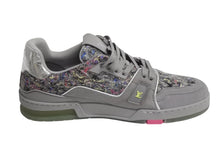 Load image into Gallery viewer, 極美品 LOUIS VUITTON ルイヴィトン LVトレイナーローカットスニーカー 1a998b ヴァージル期 ツイード グレー マルチカラー 9 中古 4b002196