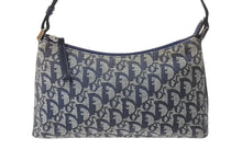 Load image into Gallery viewer, ChristianDior クリスチャンディオール サドルポーチ アクセサリーポーチ トロッター柄 02RU 0074 ネイビー ガリアーノ期 美品 中古 4c071634