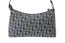 Load image into Gallery viewer, ChristianDior クリスチャンディオール サドルポーチ アクセサリーポーチ トロッター柄 02RU 0074 ネイビー ガリアーノ期 美品 中古 4c071634