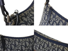 Load image into Gallery viewer, ChristianDior クリスチャンディオール サドルポーチ アクセサリーポーチ トロッター柄 02RU 0074 ネイビー ガリアーノ期 美品 中古 4c071634