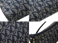 Load image into Gallery viewer, ChristianDior クリスチャンディオール サドルポーチ アクセサリーポーチ トロッター柄 02RU 0074 ネイビー ガリアーノ期 美品 中古 4c071634