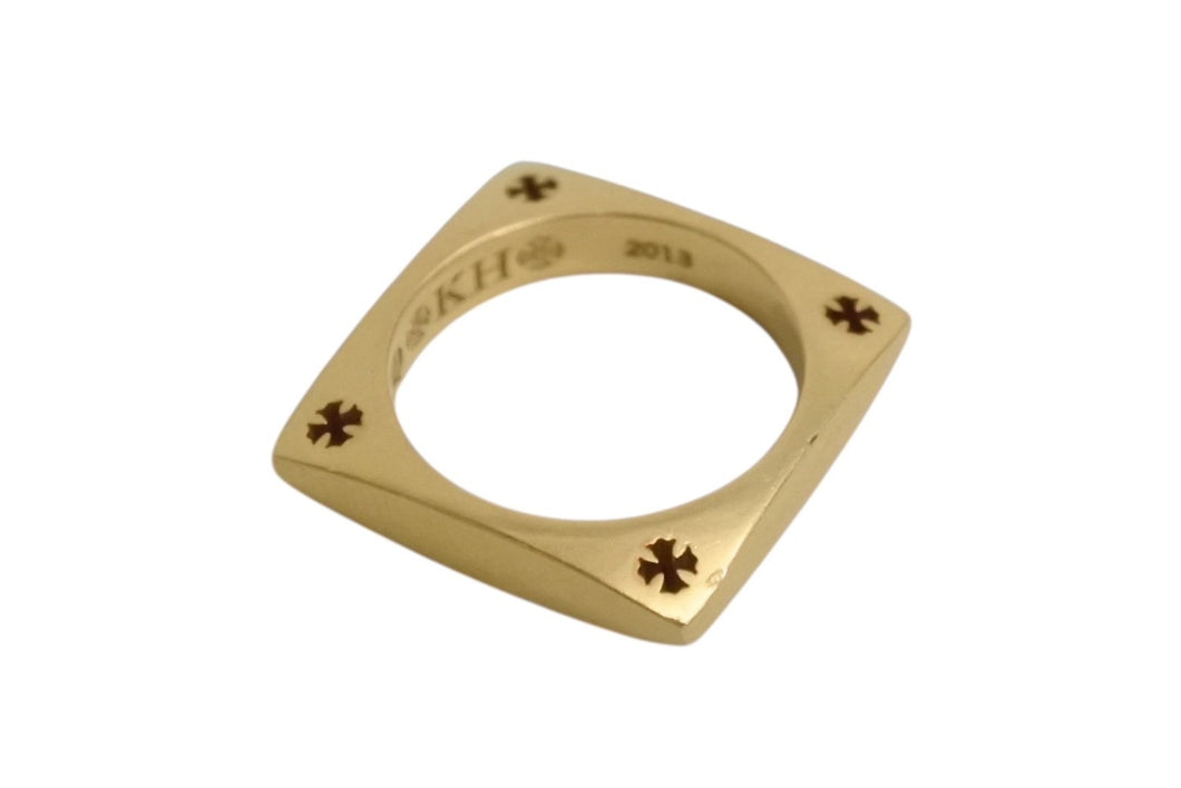 CHROME HEARTS クロムハーツ スクエア サークル リング 重量約8.4g 22Kサイズ 11.5号 22K刻印 ゴールド 美品 中古 4b002211 