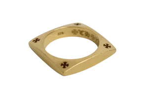 CHROME HEARTS クロムハーツ スクエア サークル リング 重量約8.4g 22Kサイズ 11.5号 22K刻印 ゴールド 美品 中古 4b002211 