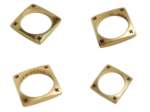 CHROME HEARTS クロムハーツ スクエア サークル リング 重量約8.4g 22Kサイズ 11.5号 22K刻印 ゴールド 美品 中古 4b002211 