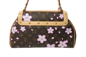 極美品 LOUIS VUITTON ルイヴィトン サックレトロPM マロン ハンドバッグ M92012 モノグラムチェリーブロッサム ブラウン 中古 4b002223