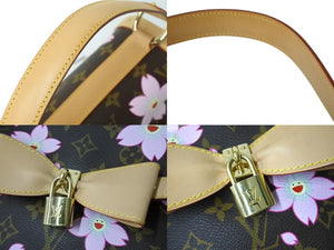 極美品 LOUIS VUITTON ルイヴィトン サックレトロPM マロン ハンドバッグ M92012 モノグラムチェリーブロッサム ブラウン 中古 4b002223