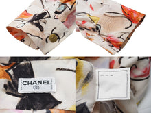 Load image into Gallery viewer, CHANEL シャネル ヴィンテージ 総柄 シルク 長袖シャツ マルチカラー ココマーク ココボタン ロゴ ペイント 美品 中古 22383