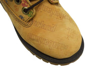 画像をギャラリービューアに読み込む, TIMBERLAND ティンバーランド 6インチブーツ イエローブーツ マルチカラー ロゴ総柄 キッズ サイズ17.5cm 良品 中古 4b000226 
