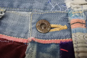 KAPITAL キャピタル パッチフレアデニムパンツ 異素材 K1704LP167 コットンブルーマルチカラー サイズ30 美品 中古 4b002285 
