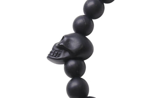 ALEXANDER MCQUEEN アレキサンダー マックイーン スカル マルチビーズ ブレスレット スカル ブレスレット ブラック 美品 中古 4b000229 