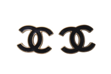 CHANEL シャネル ココマーク ピアス 重量約9.2g B12P刻印 ブラック ゴールド GP メタル 両耳用 美品 中古 4b001033