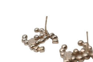 極美品 CHANEL シャネル ココマーク ピアス 重量約5.2g B17B刻印 メタル ラインストーン ゴールド ブラウン クリア 両耳用 中古 4b001045