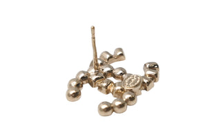 極美品 CHANEL シャネル ココマーク ピアス 重量約5.2g B17B刻印 メタル ラインストーン ゴールド ブラウン クリア 両耳用 中古 4b001045