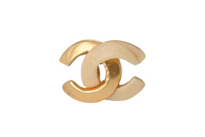 極美品 CHANEL シャネル ココマーク ピアス 重量約3.7g 00T刻印 バイカラー ゴールド アイボリー メタル GP 両耳用 中古 4b001058