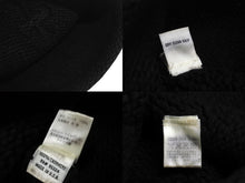 画像をギャラリービューアに読み込む, CHROME HEARTS クロムハーツ レザークロスパッチ クロスボール カシミヤビーニー ニット帽 レザー ブラック 美品 中古 4b002355 