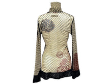 Load image into Gallery viewer, Jean Paul GAULTIER CLASSIQUE ジャンポールゴルチェ クラシック パワーネット ハイネック長袖トップス サイズL 総柄 美品 中古 4b002363