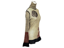 Load image into Gallery viewer, Jean Paul GAULTIER CLASSIQUE ジャンポールゴルチェ クラシック パワーネット ハイネック長袖トップス サイズL 総柄 美品 中古 4b002363