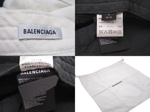 BALENCIAGA バレンシアガ 50/50 Piercing Cap ベルクロキャップ ベースボールキャップ サイズL 656455 ツートーン 美品 中古 4b002489
