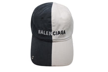 Load image into Gallery viewer, BALENCIAGA バレンシアガ 50/50 Piercing Cap ベルクロキャップ ベースボールキャップ サイズL 656455 ツートーン 美品 中古 4b002489