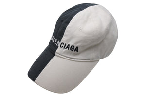 BALENCIAGA バレンシアガ 50/50 Piercing Cap ベルクロキャップ ベースボールキャップ サイズL 656455 ツートーン 美品 中古 4b002489