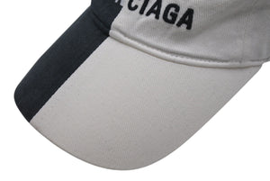 BALENCIAGA バレンシアガ 50/50 Piercing Cap ベルクロキャップ ベースボールキャップ サイズL 656455 ツートーン 美品 中古 4b002489