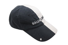 Load image into Gallery viewer, BALENCIAGA バレンシアガ 50/50 Piercing Cap ベルクロキャップ ベースボールキャップ サイズL 656455 ツートーン 美品 中古 4b002489