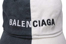 Load image into Gallery viewer, BALENCIAGA バレンシアガ 50/50 Piercing Cap ベルクロキャップ ベースボールキャップ サイズL 656455 ツートーン 美品 中古 4b002489