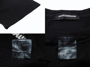 極美品 CHATEAUBRIAND シャトーブリアン WAGYU MAFIA 和牛マフィア ロゴプリント Ｔシャツ コットン ブラック サイズL 中古 4b002505