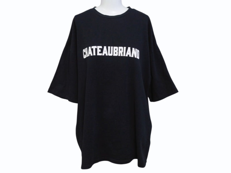 極美品 CHATEAUBRIAND シャトーブリアン WAGYU MAFIA 和牛マフィア ロゴプリント Ｔシャツ コットン ブラック サイズL 中古 4b002505