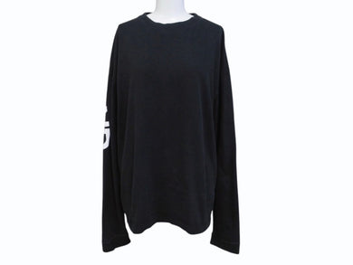 CHATEAUBRIAND シャトーブリアン ロゴプリント ロングスリーブＴシャツ コットン ブラック サイズL 良品 中古 4b002510