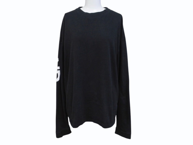 CHATEAUBRIAND シャトーブリアン ロゴプリント ロングスリーブＴシャツ コットン ブラック サイズL 良品 中古 4b002510