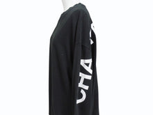 Load image into Gallery viewer, CHATEAUBRIAND シャトーブリアン ロゴプリント ロングスリーブＴシャツ コットン ブラック サイズL 良品 中古 4b002510