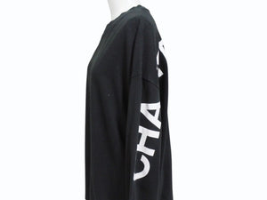 CHATEAUBRIAND シャトーブリアン ロゴプリント ロングスリーブＴシャツ コットン ブラック サイズL 良品 中古 4b002510